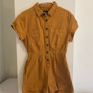 Urban Outfitters Brown Button-Up Jumpsuit